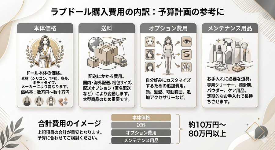 ラブドールの価格を見るときの注意点と費用の確認方法