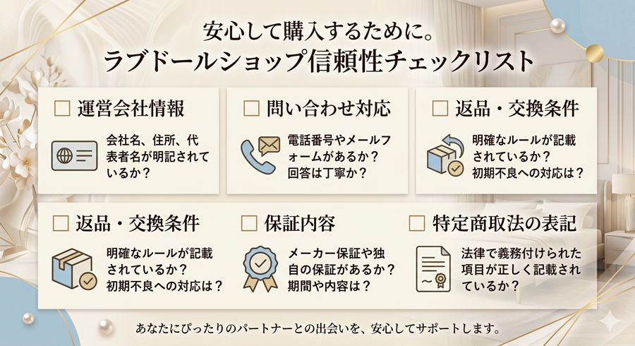 ラブドールを安心して購入するために確認したいショップの信頼性