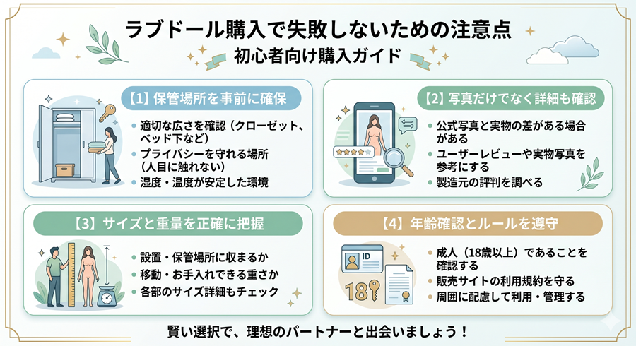 ラブドール購入で失敗しないための注意点