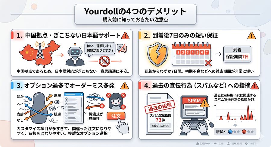 Yourdollの4つのデメリット
